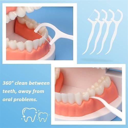 DENTAL FLOSS PLASTIC TOOTH PICK ORAL CARE - 25 TO 30 PIECES COUNT PER PACK