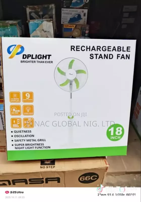 DPLIGHT RECHARGEABLE STANDING FAN