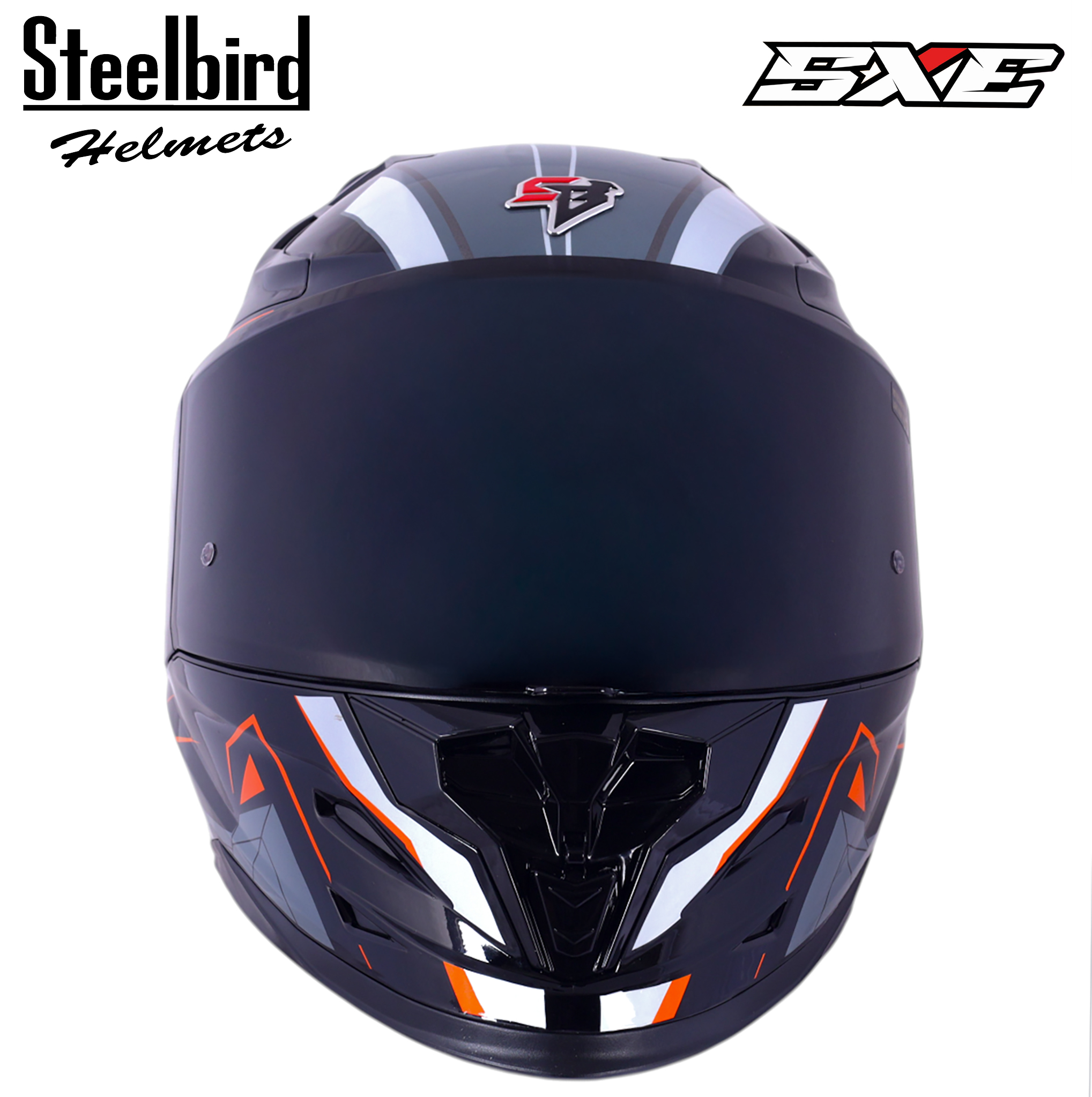 STEELBIRD SBH-61 ISS SXE RACE-X GLOSSY BLACK/ORANGE WITH TPE EDITION C/V 580MM (WITH EXTRA SMOKE VISOR) STEELBIRD SBH-61 ISS SXE RACE-X GLOSSY BLACK/ORANGE WITH TPE EDITION C/V 580MM (WITH EXTRA SMOKE VISOR)