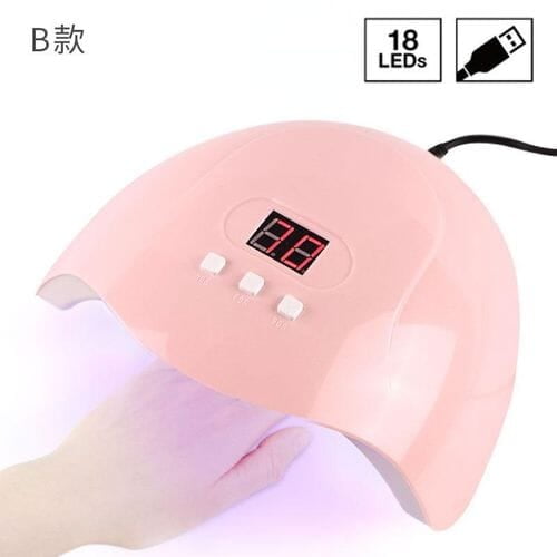 PORTABLE NAIL DRYER UV LED NAIL LAMP DRYING MACHINE WITH 30,60 90 MINUTES TIMER AND USB CABLE -36W