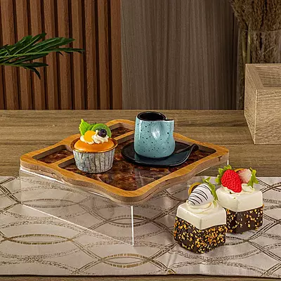 صحن خشب للضيافة - عدة أشكال