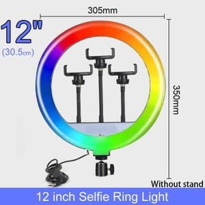 12 INCHES RGB RING LIGHT WITH A TRIPOD STAND