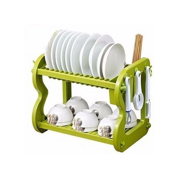 2 LAYERS PLASTIC DISH RACK PLATE RACK