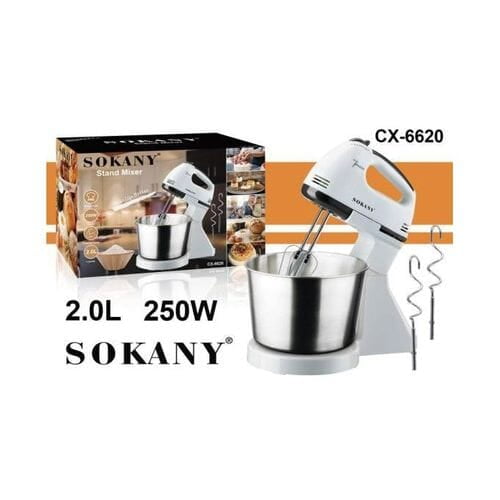 SOKANY  250W ELECTRIC CAKE MIXER WITH 2 LITRES STAINLESS BOWL