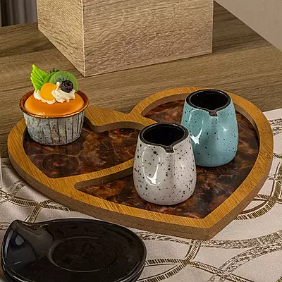 صحن خشب للضيافة - عدة أشكال