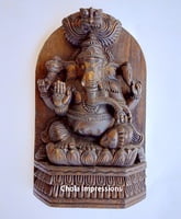 Lord Ganesh Wooden Statue - Back side flat Lord Ganesh Wooden Statue - Back side flat