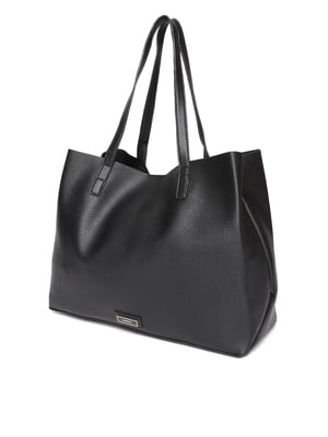 Black Solid Shoulder Bag