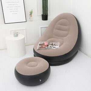 FOLDABLE SOFA INFLATABLE SOFA LEASUIRE CHAIR WITH STOOL ANS MANUAL AIR PUMP