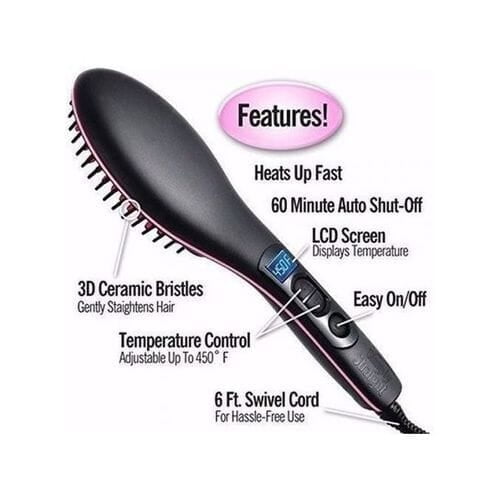 SIMPLY STRAIGHT CERAMIC HAIR STRAIGHTENING BRUSH HAIR STRAIGHTENER HOT STAYLING COMB