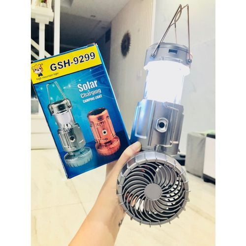 Solar Camp Light With Fan Small