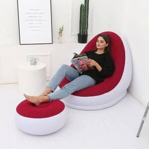 FOLDABLE SOFA INFLATABLE SOFA LEASUIRE CHAIR WITH STOOL ANS MANUAL AIR PUMP