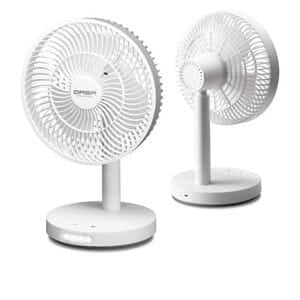 QASA 7INCHES RECHARGEABLE TABLE FAN WITH LED LIGHT