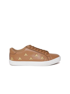 Women Brown Leather Sneakers