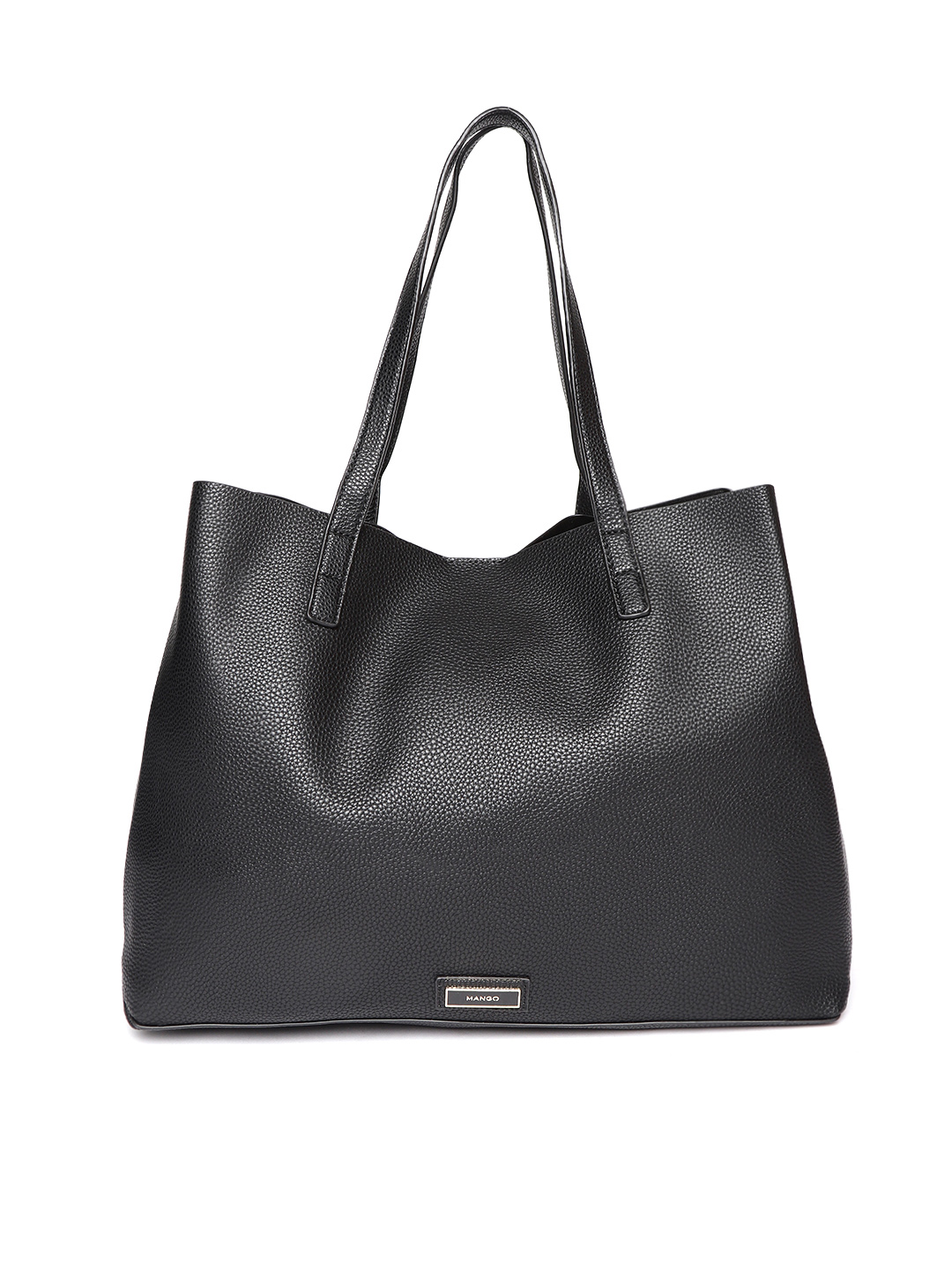 Black Solid Shoulder Bag