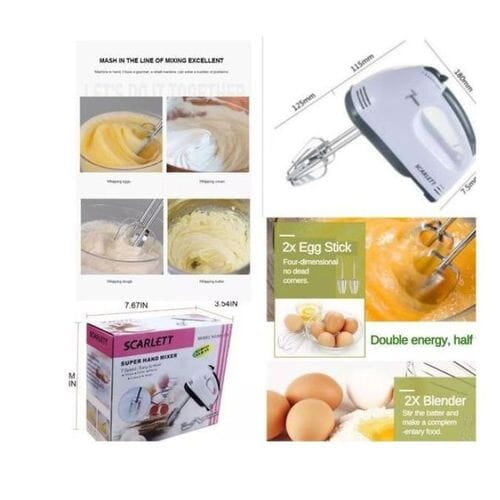 Scarlett 7 Speed Electric Hand Mixer Whisk Egg Beater - 260W