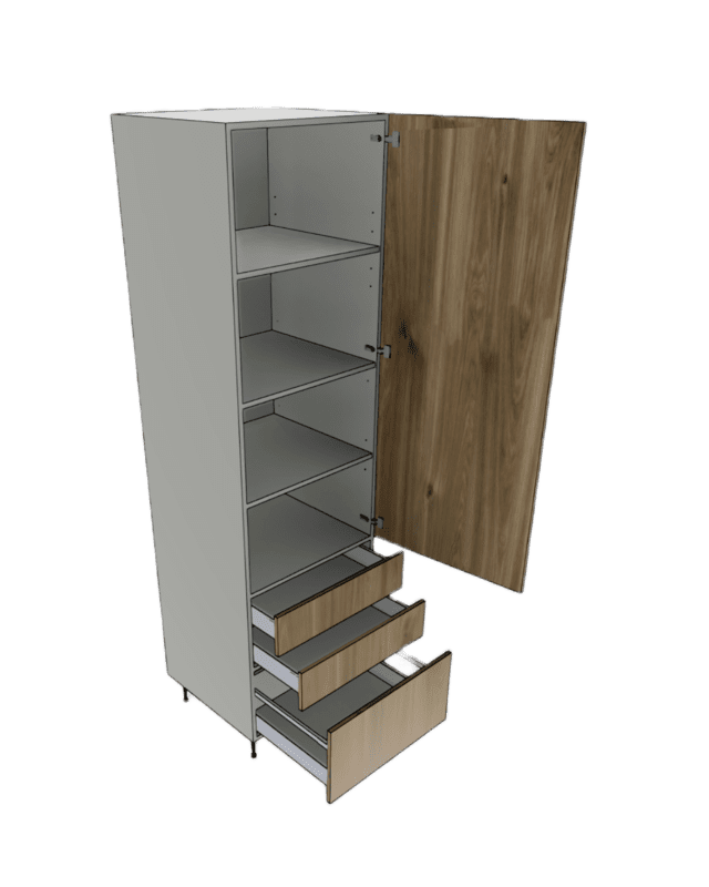 TALL PANTRY CABINET 1 BOTTOM 2 TOP DRAWER 1 DOOR