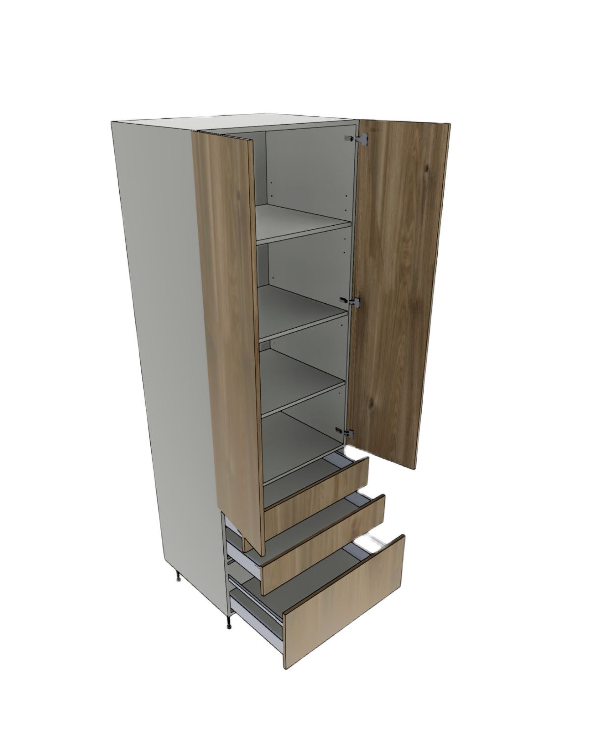 TALL PANTRY CABINET 1 BOTTOM 2 TOP DRAWER 2 DOOR