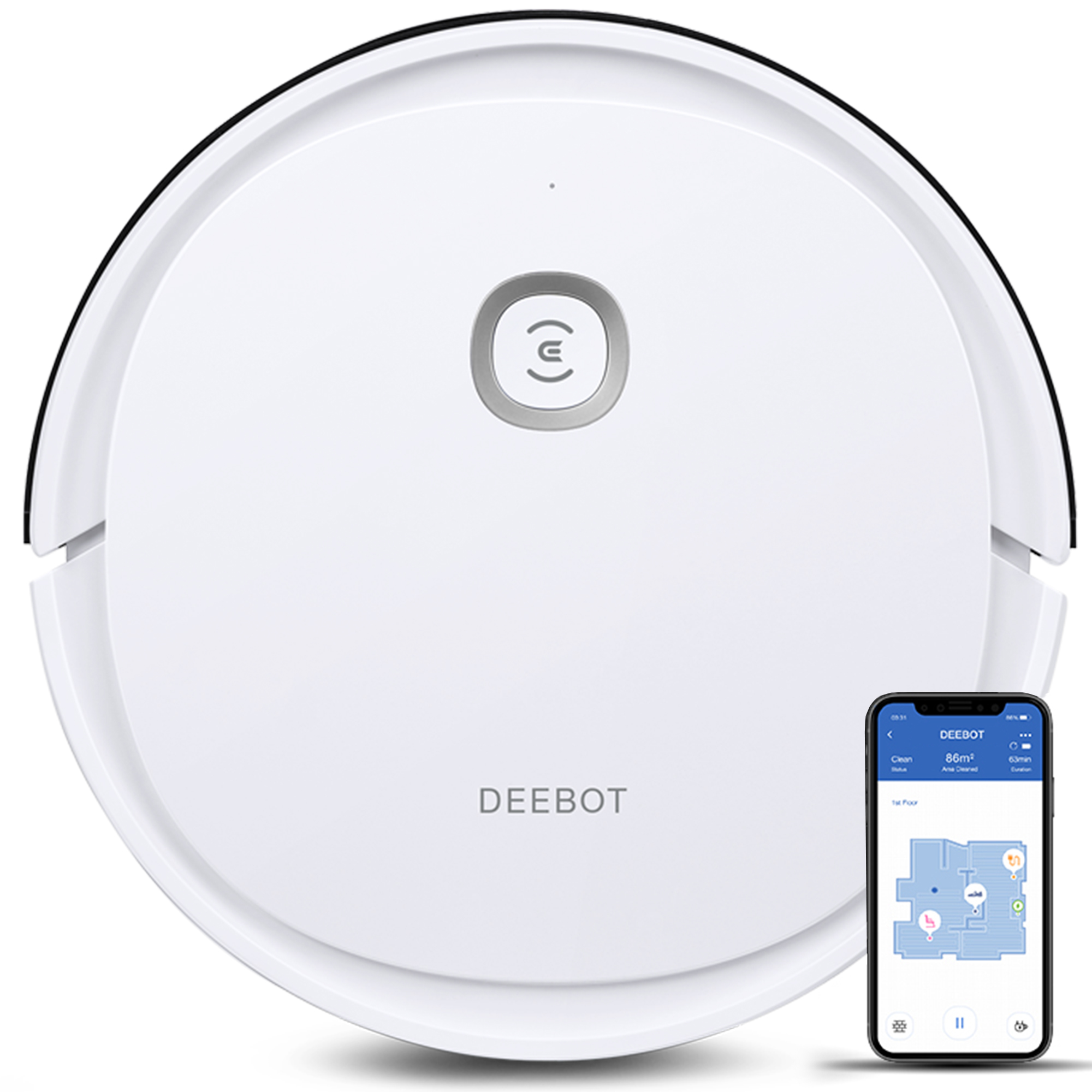 Ecovacs Deebot U2 Robot Vacuum Cleaner - Motion Navigation, 110min Runtime
