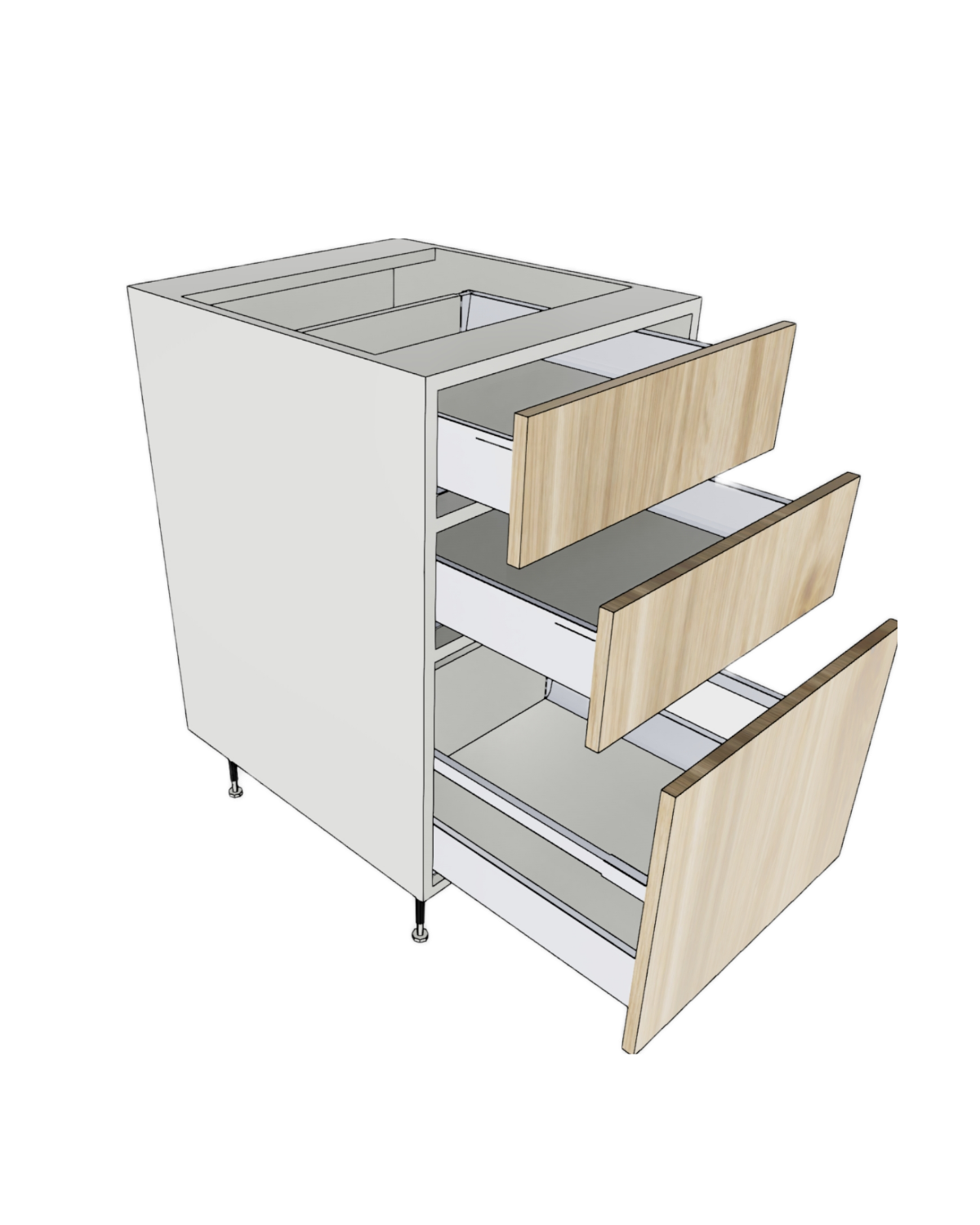 BASE CABINET 1 BOTTOM 2 TOP DRAWER