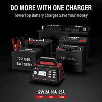TOWER TOP 2/15/25A 6V/12V Battery Charger