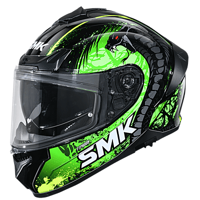SMK TYPHOON REPTILE MA284 GLOSSY BLACK/GREEN YELLOW 560 MM (S)