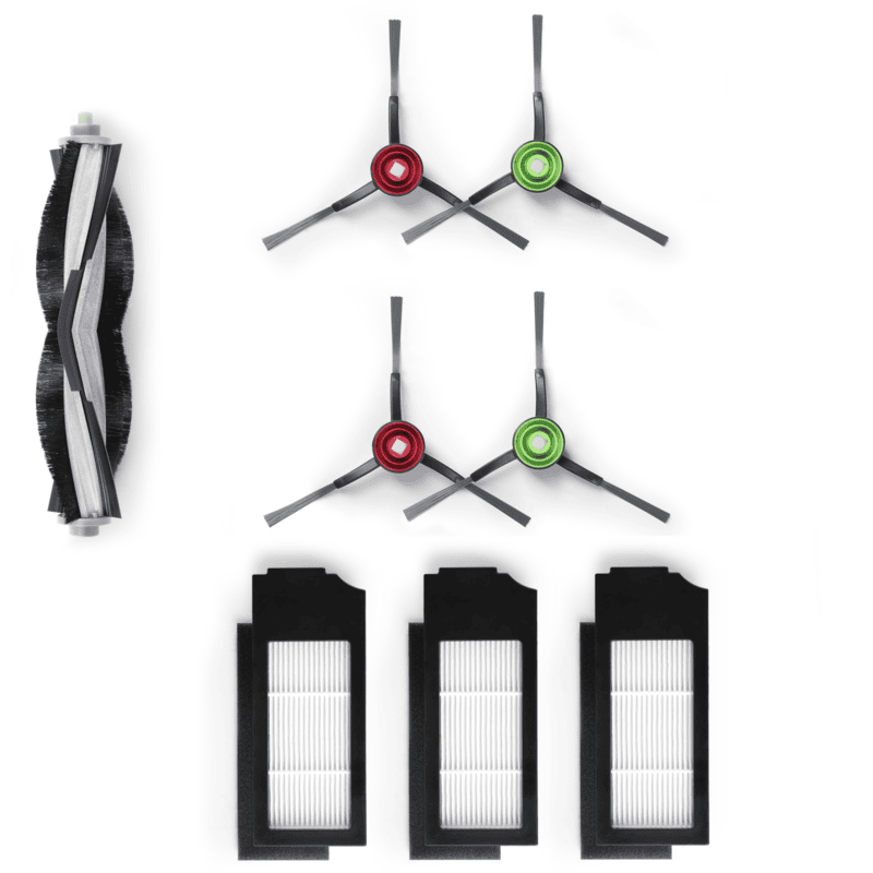 Ecovacs DEEBOT X1 OMNI/X1e OMNI/T10 Plus Buddy Kit - 5 Brush, 3 Filter/Sponge (Black)