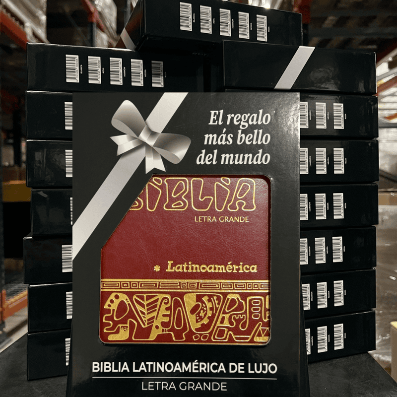 La Biblia Latinoamérica de Lujo Rojo / Letra Grande / Imitación piel / Cierre e Índice - Caja de 16 unidades