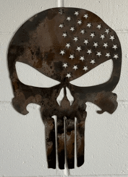 Punisher, Metal Art, Punisher Logo with Stars - 36" Punisher, Metal Art, Punisher Logo with Stars - 36"