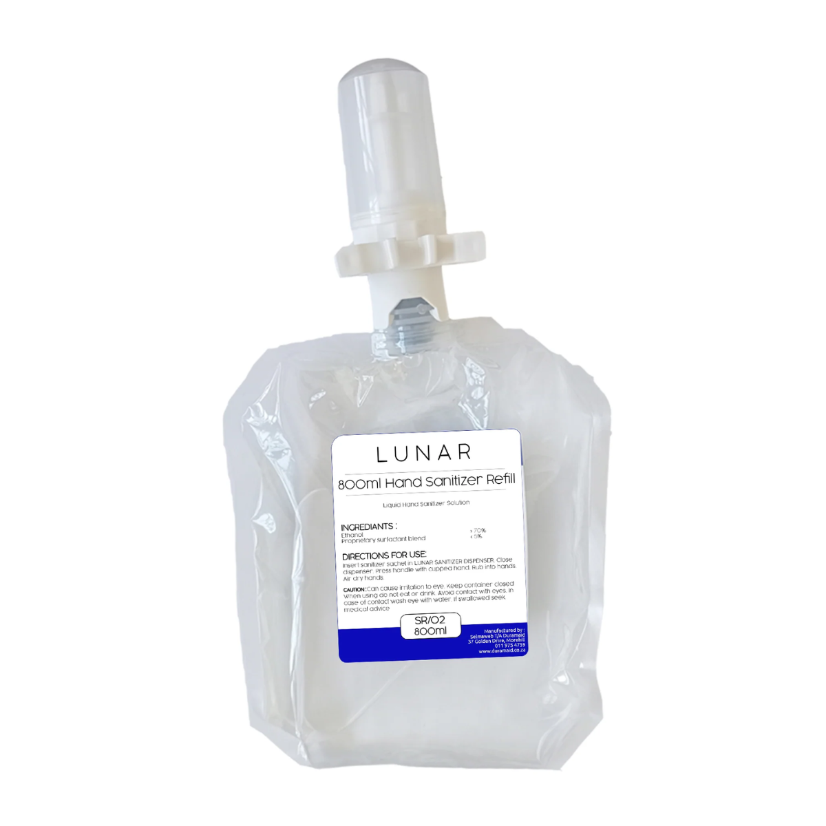 Lunar Hand Sanitiser Refill Sachet 800Ml X 6