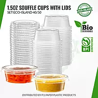 1.5oz Souffle Cups with Lids Eco-Island set 40/50