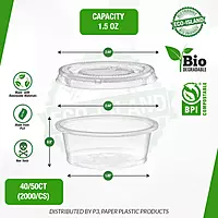 1.5oz Souffle Cups with Lids Eco-Island set 40/50