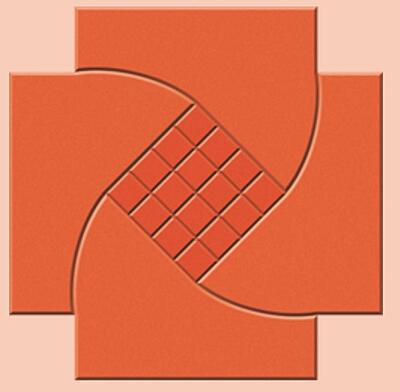 Spiral chequered tiles