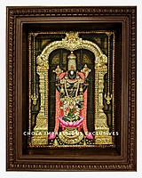 Super Embossed Statue-like Kalyana Balaji Pada Lakshmi Tanjore Painting - with American Diamonds