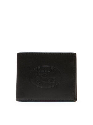 Men Black Solid Two Fold Leather Wallet