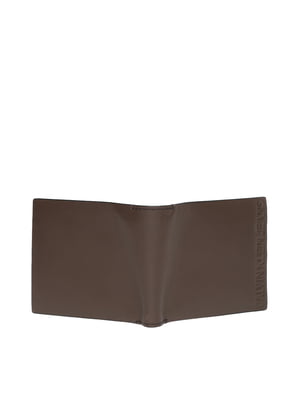 Men Brown Solid Leather Two Fold Wallet