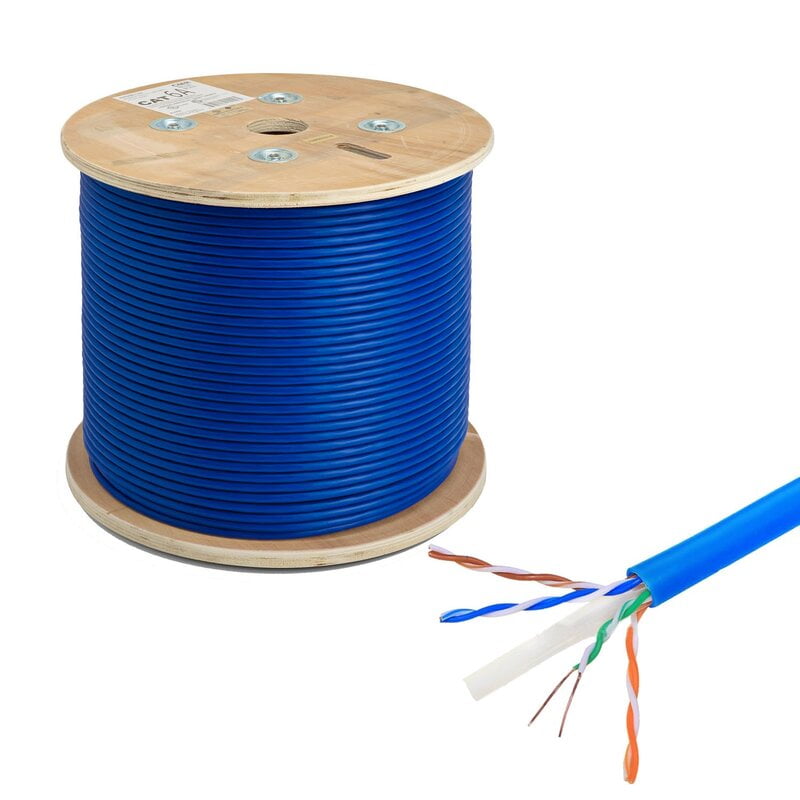 Cat6a Utp Cmr Cable 10Gs 23Awg 1000Ft Blue