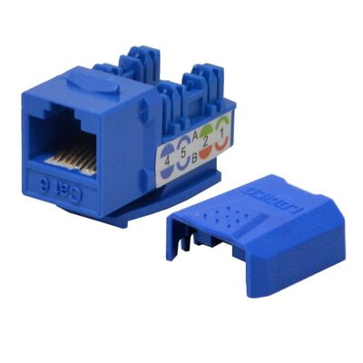 Modular Cat6 Keystone Punch Down Type Blue