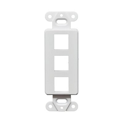 3 Port Decorator Style Wall Plate - White