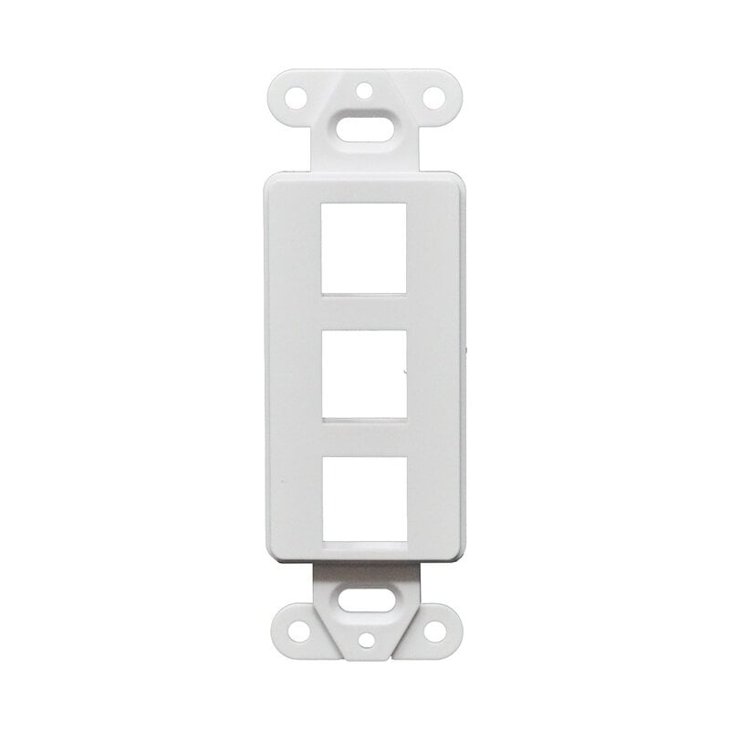 3 Port Decorator Style Wall Plate - White
