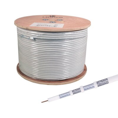 Rg6 Cable 60% Quad Shield Cmr Etl 18Awg 1000Ft White