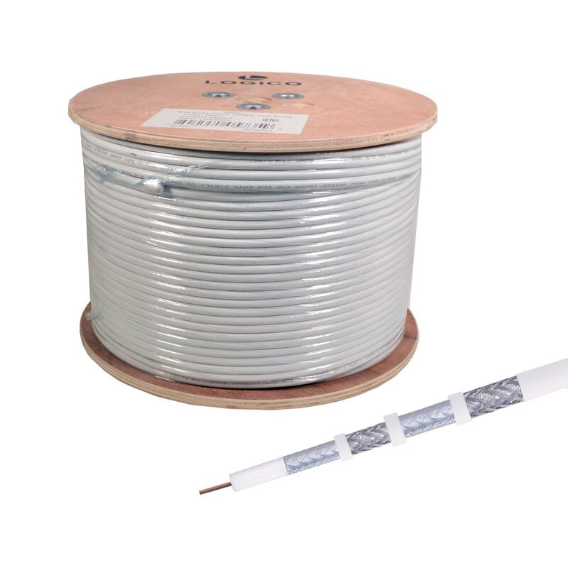 Rg6 Cable 60% Quad Shield Cmr Etl 18Awg 1000Ft White