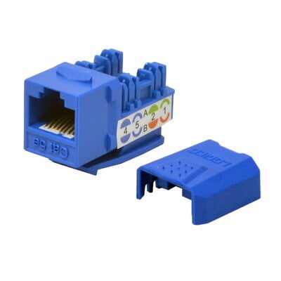 Modular Cat5e Keystone Punch Down Type Blue Modular Cat5e Keystone Punch Down Type Blue