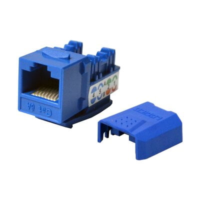 Modular Cat6a Utp Keystone Punch Down Type Blue
