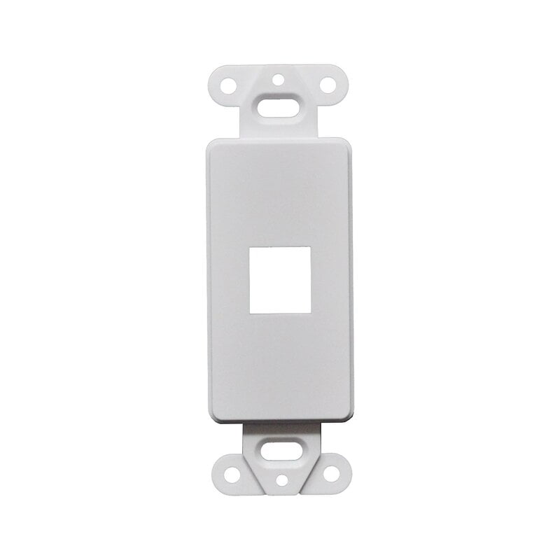 1 Port Decorator Style Wall Plate - White