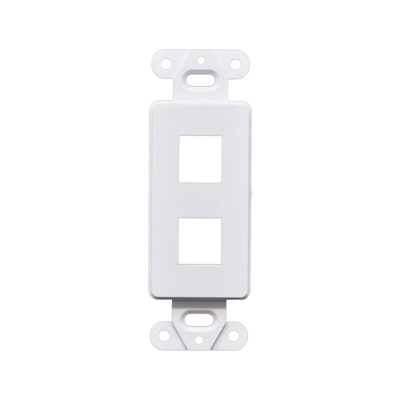 2 Port Decorator Style Wall Plate - White