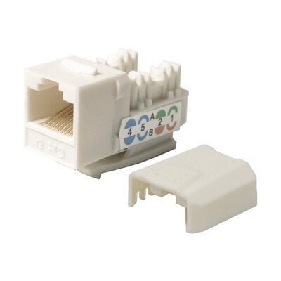 Modular Cat6a Utp Keystone Punch Down Type White