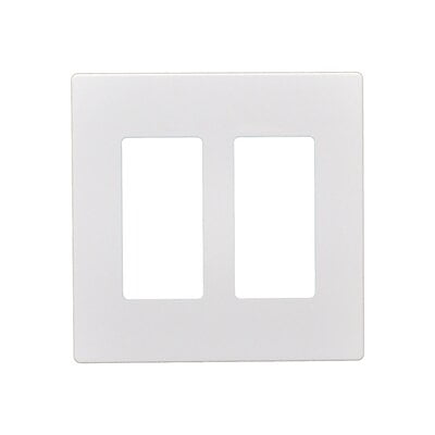 2-Gang Screwless Snap-On Decorator Wall Plate - White