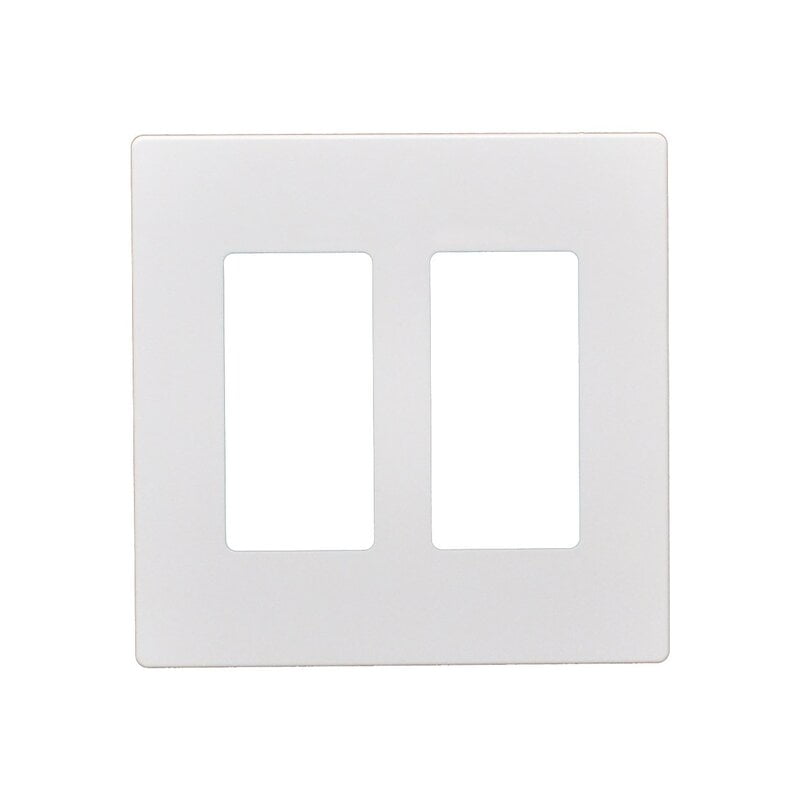 2-Gang Screwless Snap-On Decorator Wall Plate - White