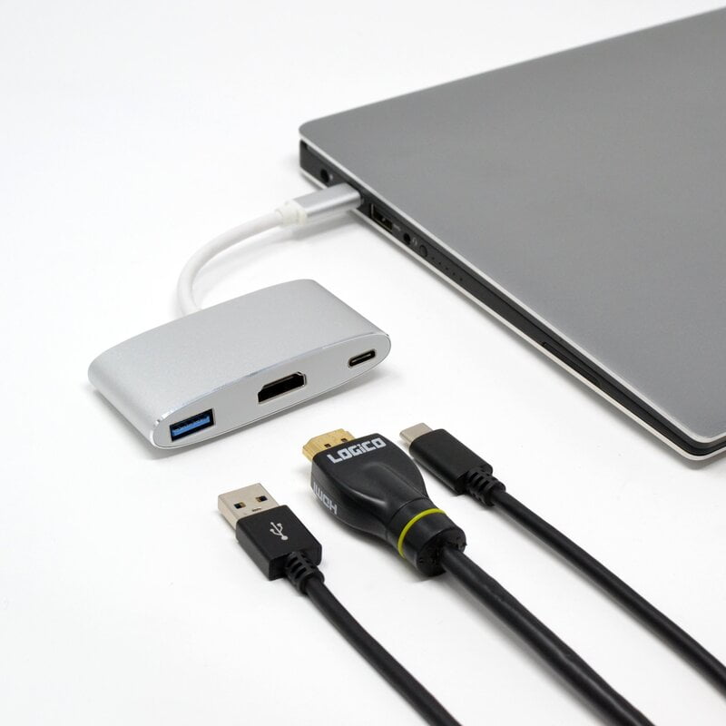 Hub - Type C To 1X Hdmi 4K+ 1Xusb 3.0 With Pd - Silver Hub - Type C To 1X Hdmi 4K+ 1Xusb 3.0 With Pd - Silver