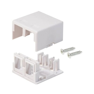 Blank Keystone Surface Mount Box 2 Port White